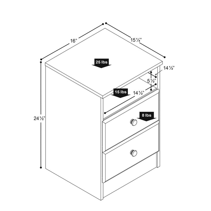 Astrid 2-Drawer Nightstand - Espresso