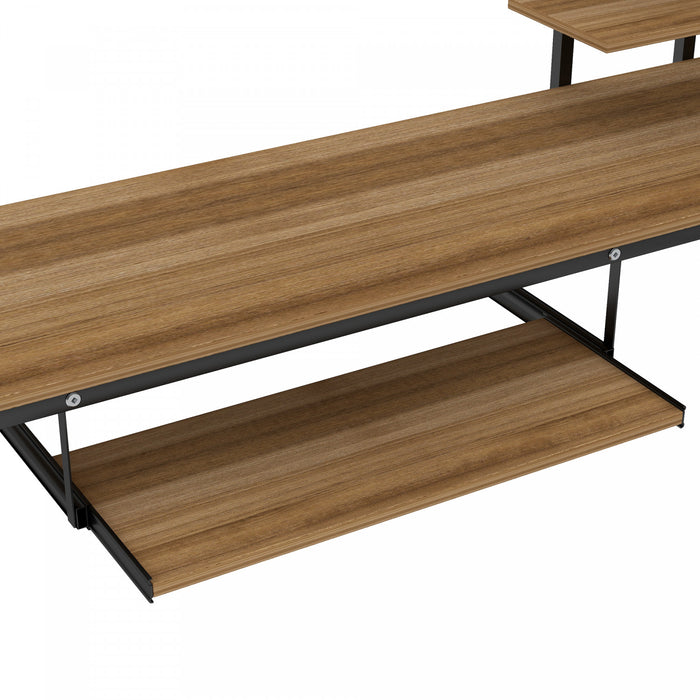 Andy Twin Loft Space-saving Metal Bed With Desk And Led Light, Black