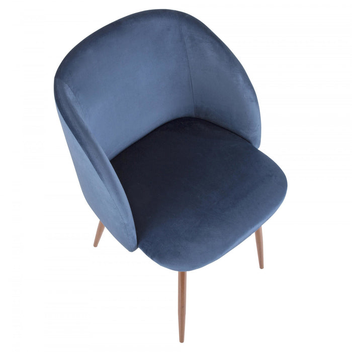 LumiSourceFran Blue Velvet Contemporary Dining Chair - Set of 2