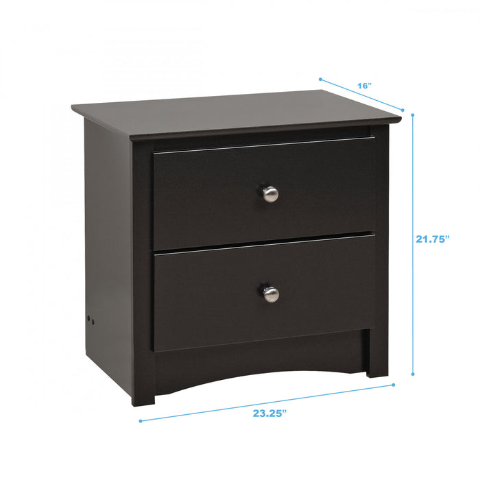 Jade 2-Drawer Nightstand - Black