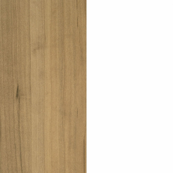 Toscano 3-Drawer Kitchen Island with Door - White & Maple Nutmeg