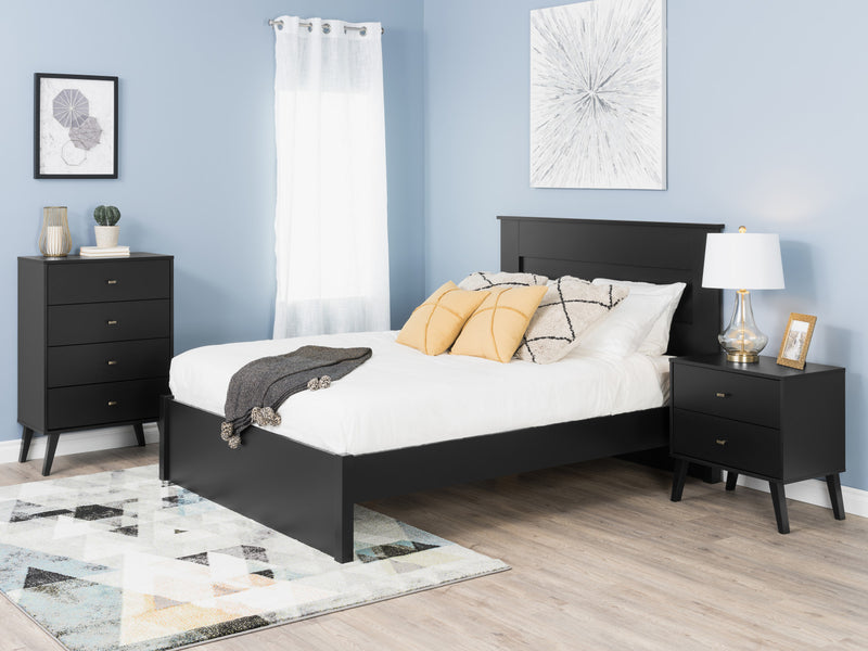 Milo 2-Drawer Nightstand - Black