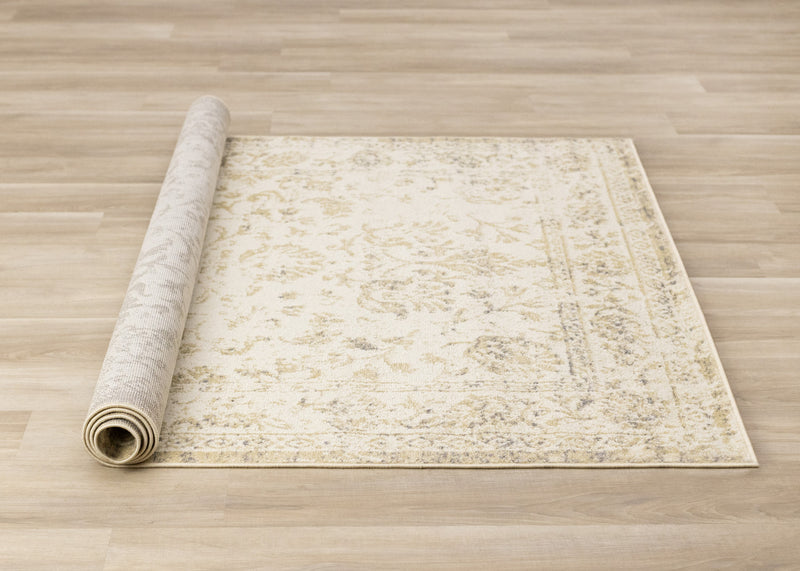Ellis Subtle Traditional Elegant Beige Cream Area Rug - 5'3\" x 7'7\"