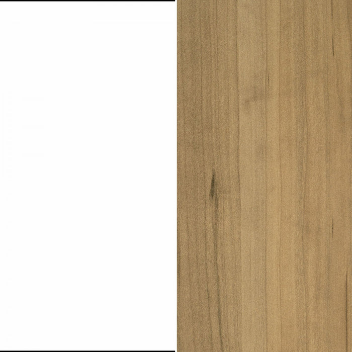 Toscano 6-drawer Kitchen Island With Doors And Wine Storage - White And Maple Nutmeg