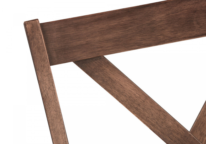 Dining Chair Set of 2 Kitchen Dining Room Brown Fabric Walnut Wood Frame Transitional