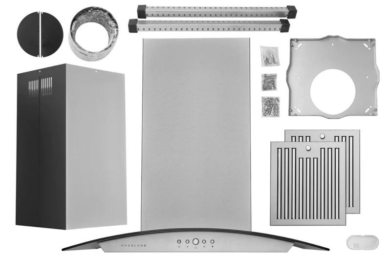 Hauslane 30\" Glass Canopy Island Range Hood - IS-200SS-30