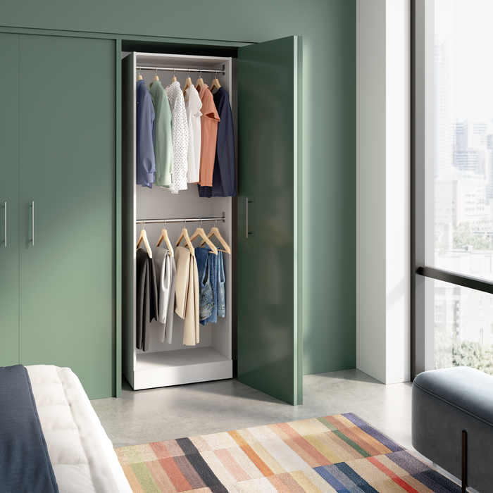 Bestar Florence 25\" Modular Double Hanging Closet System - White