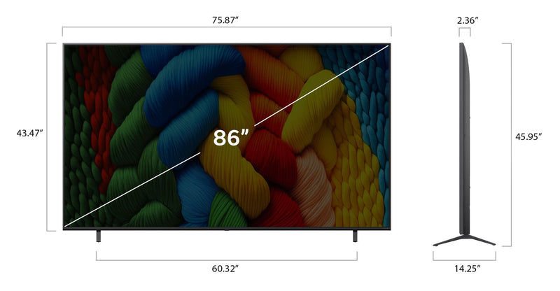 LG 86\" NANO80 LED 4K UHD Smart webOS TV (86NANO80AUA.ACC) - 2025 Model