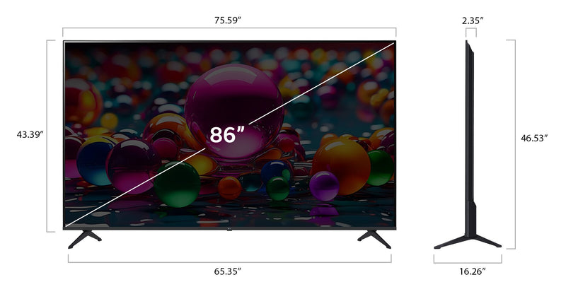 LG 86\" UA75 LCD 4K UHD Smart webOS TV (86UA7500ZUA.ACCQ) - 2025 Model