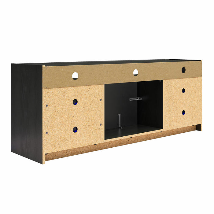 Ameriwood Home Luna Electric Fireplace TV Stand for TVs up to 65\" - Black Oak