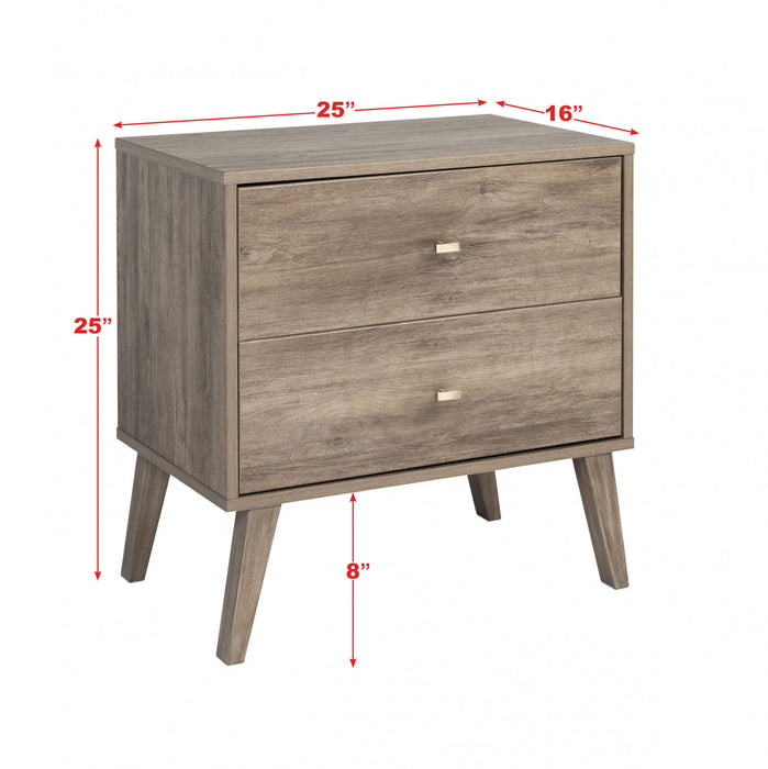 Milo 2-Drawer Nightstand - Drifted Grey