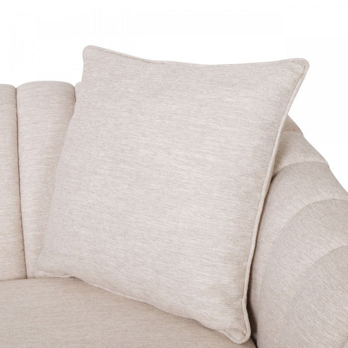 Taylor 84.5\" Linen-look Fabric Condo Size Sofa With Wood Legs - Beige White