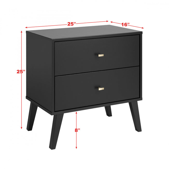 Milo 2-Drawer Nightstand - Black