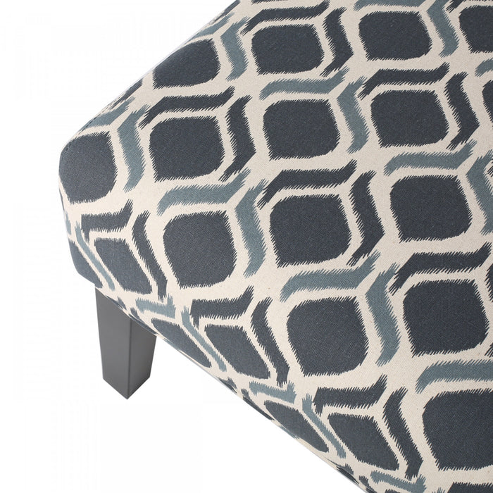 Oliver Linen-look Fabric Accent Chair Set Of 2 With Rubberwood Legs - Blue