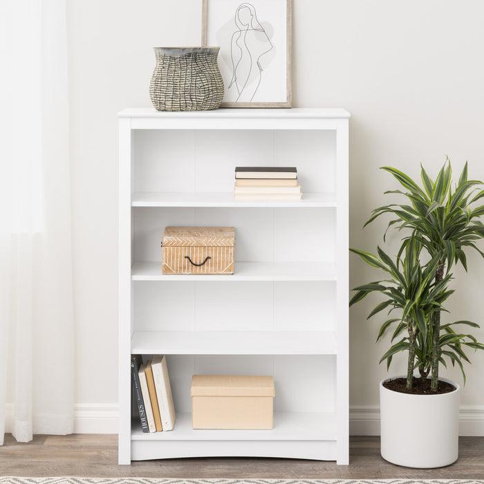 Four-Shelf Bookcase - White
