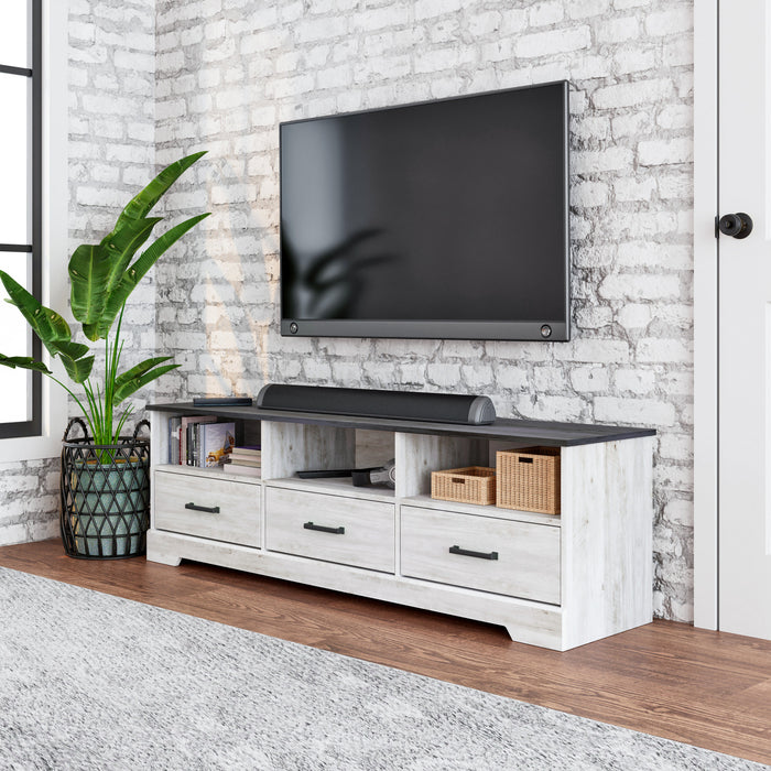Prepac Rustic Ridge 66\" TV Stand - Washed White