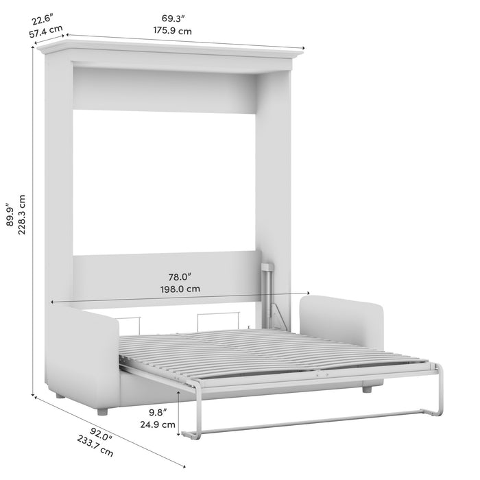 Bestar Versatile Queen Murphy Bed with Sofa (78 W) - White