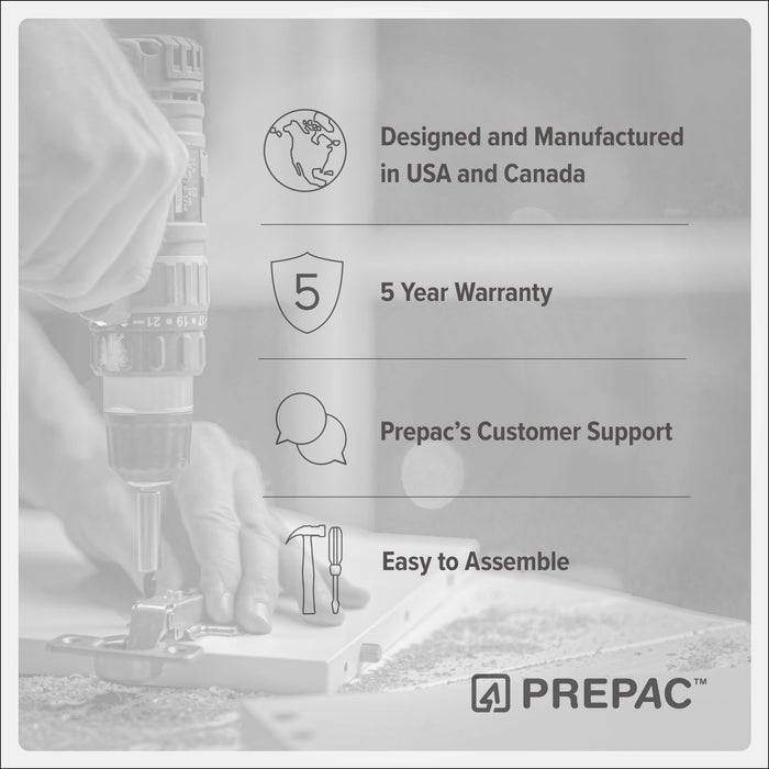 Elite Deep Storage Cabinet with Fixed & Adjustable Shelves - White