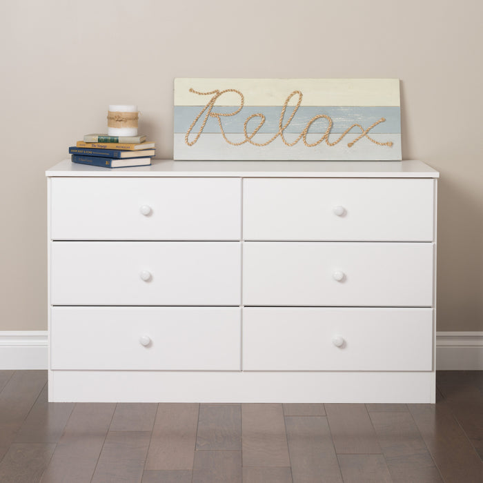Astrid 6-Drawer Dresser - White
