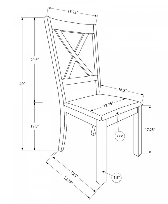 Dining Chair Set of 2 Kitchen Dining Room Brown Fabric Walnut Wood Frame Transitional