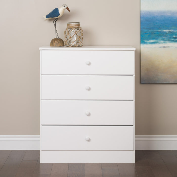 Astrid 4-Drawer Dresser - White