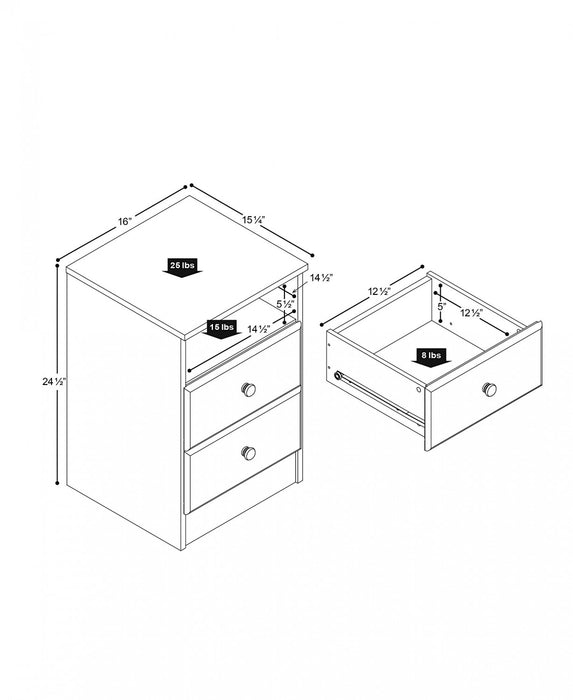 Astrid 2-Drawer Nightstand - Espresso