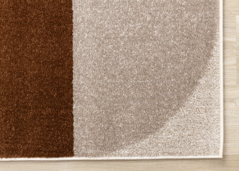 Marley Geometric Curves Taupe Oxblood Area Rug - 7'10\" x 10'6\"