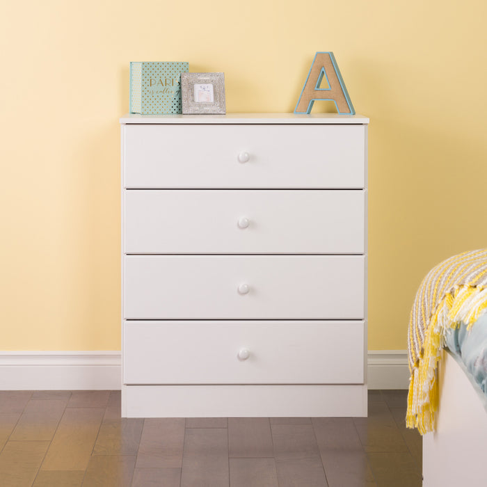 Astrid 4-Drawer Dresser - White
