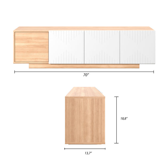 Nordika Riva 72\" TV Stand - Natural Maple