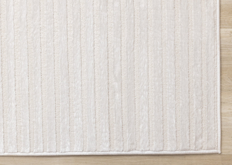 Leonardo White Grey Modern Lines Area Rug - 7'10\" x 10'6\"