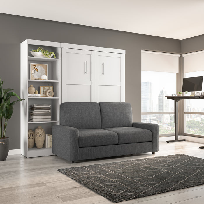 Bestar Pur 5-Shelf Full Murphy Bed with Sofa - White