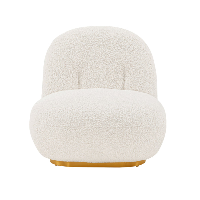 Manhattan Comfort Modern Edina Chenille Accent Chair - White