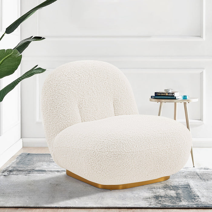 Manhattan Comfort Modern Edina Chenille Accent Chair - White