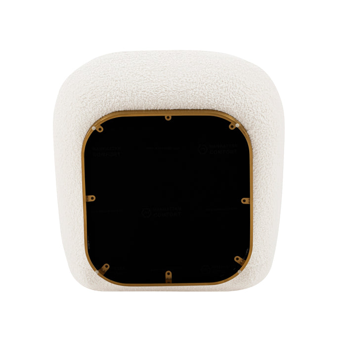 Manhattan Comfort Modern Edina Chenille Accent Chair - White