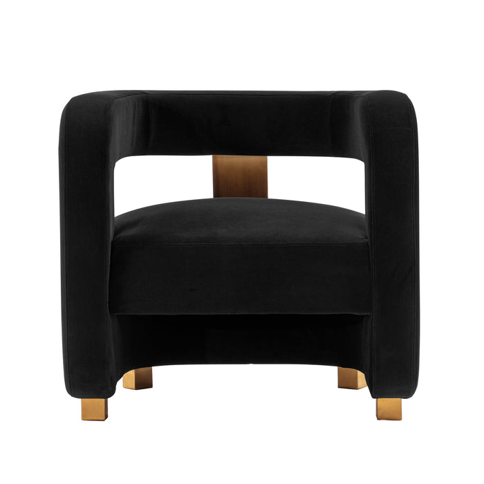 Manhattan Comfort Modern Amirah Velvet Accent Chair - Black