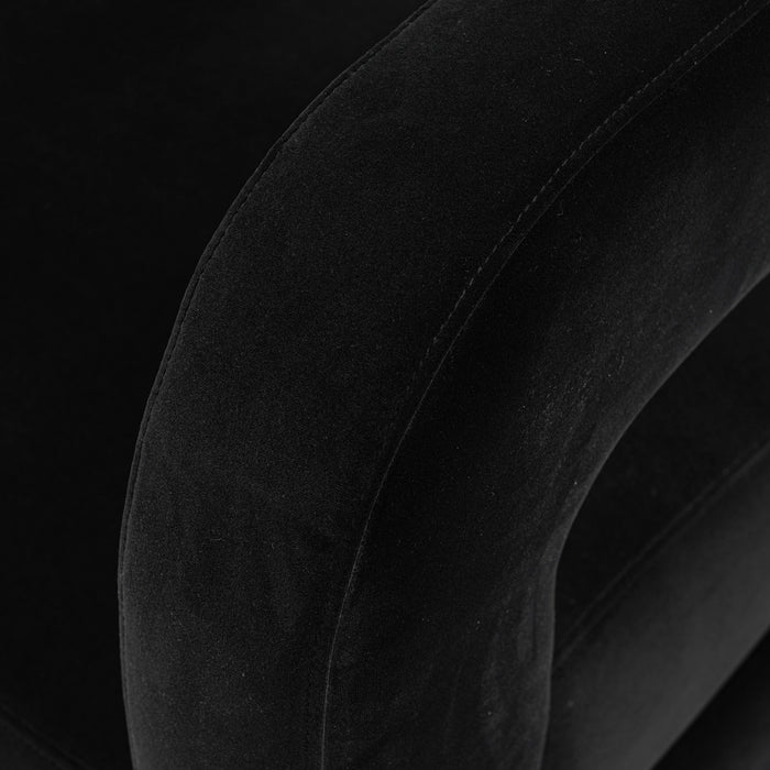 Manhattan Comfort Modern Amirah Velvet Accent Chair - Black