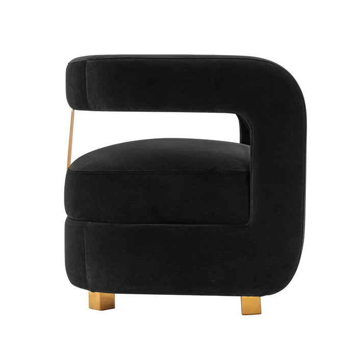 Manhattan Comfort Modern Amirah Velvet Accent Chair - Black