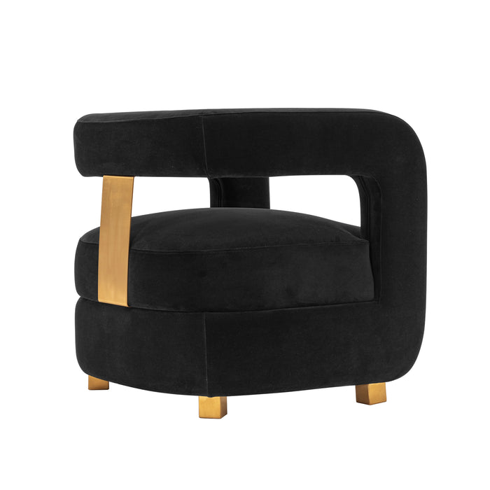 Manhattan Comfort Modern Amirah Velvet Accent Chair - Black