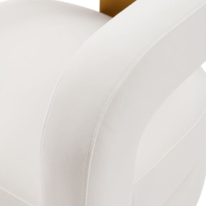 Manhattan Comfort Modern Amirah Velvet Accent Chair - White