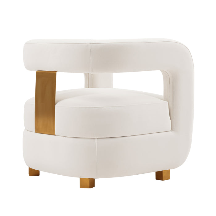 Manhattan Comfort Modern Amirah Velvet Accent Chair - White