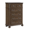 Ambrose Bedroom Chest of Drawers with Lift-Top Storage Tray, 6-Drawer, 38\"W x 52.5\"H – Brown