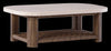 Banff Outdoor Patio Coffee Table - Resin Wicker & Aluminum, Weather Resistant - Brown/Beige
