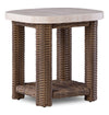 Banff Outdoor Patio End Table - Resin Wicker & Aluminum, Weather Resistant - Brown/Beige