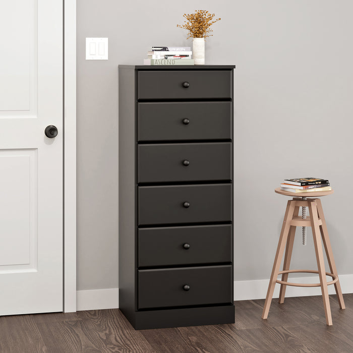 Astrid 6-Drawer Tall Chest - Black
