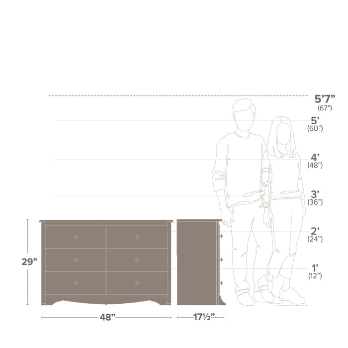 Jade Kids 6-Drawer Dresser - Black