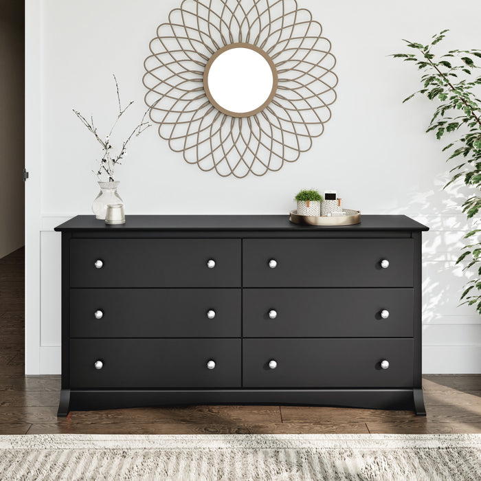 Jade 6-Drawer Dresser - Black