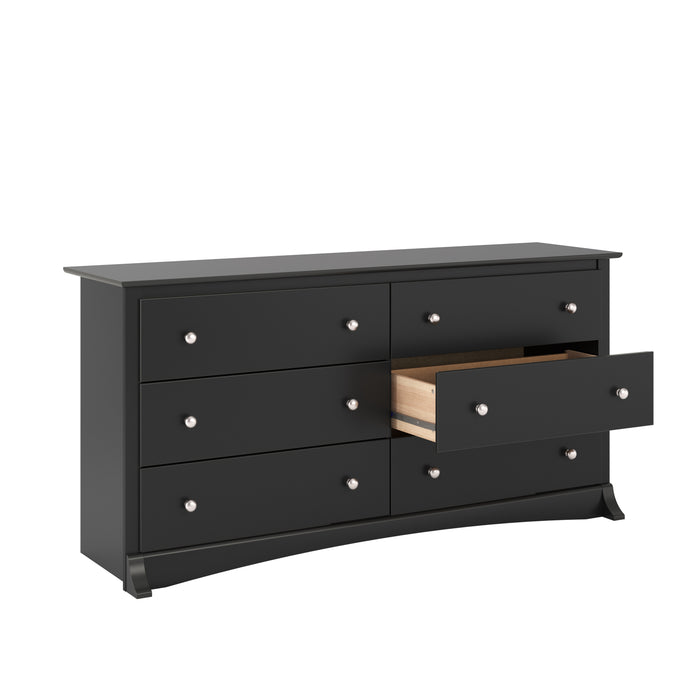 Jade 6-Drawer Dresser - Black