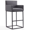 Manhattan Comfort Ambassador 42\" Metal Barstool - Grey & Black