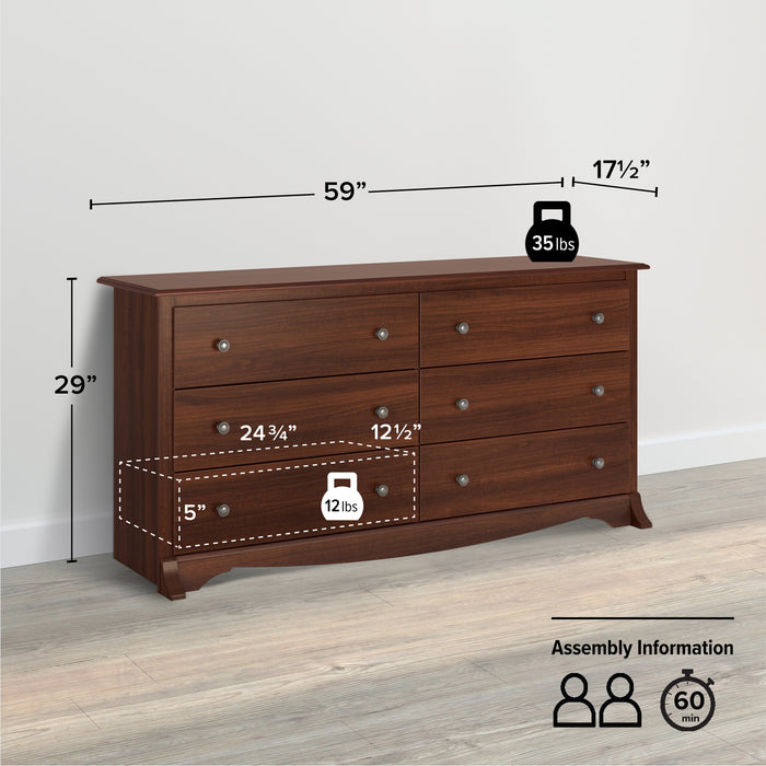 Monterey 6-Drawer Dresser - Cherry