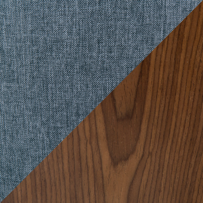 LumiSource Pebble Blue Fabric Mid-Century Modern Counter-Height Stool - Set of 2